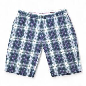 Polo Ralph Lauren Men's 36 Tartan Plaid Shorts Green Blue Black Watch Cotton